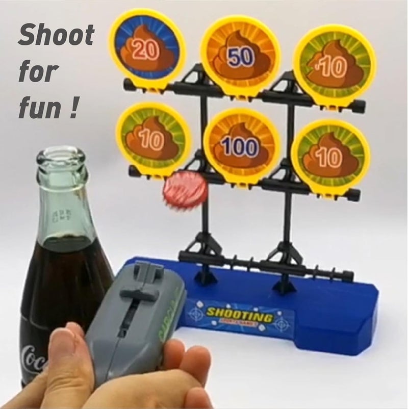 LIBERATECH Cap Shooting Bottle Opener Gun - Launches Caps for World Cup Parties, BBQs & Adult Gatherings, Fun Gadget for Men, Unique Gag Gift for Sports Events (Blue red black gray) - Image 3